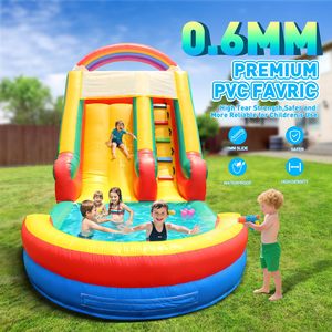Tobogán Acuático Inflable de Grado Comercial para Niños y Adultos, Tobogán Acuático Resistente de PVC para Jardín con Soplador de Aire y Zona de Chapoteo - Product Image 4