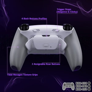 Rubberized White Gray Remappable Back Button RISE Plus MAX Back Paddle Kit with Click Trigger Stops for PS5 <b>Controller</b> - Product Image 3