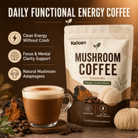 Poudre de café instantané aux champignons Chaga et Crinière de lion – Complément alimentaire doux pour adultes – Énergie et concentration équilibrées toute la journée