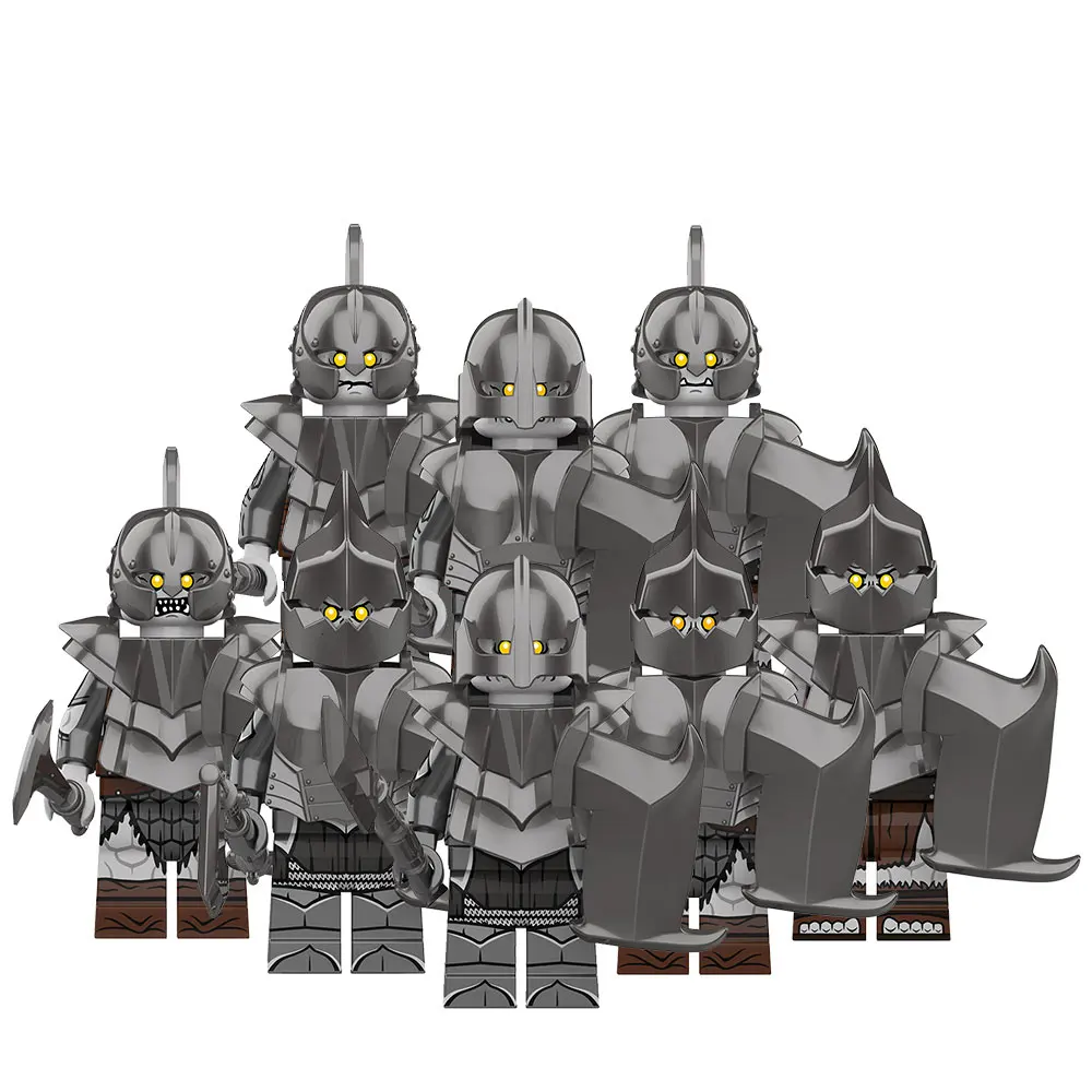 KT1056 Властелин колец средневековый рыцарь солдаты воин орк Броня Шлем Щит мини Экшн-фигурки строительные блоки детские игрушки