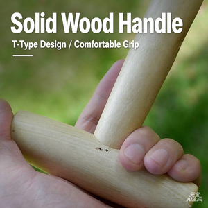Sembrador con mango de madera en forma de T y punta metálica, herramienta de jardín para siembra de semillas y fertilizante - Product Image 4