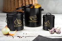 Boîtes de rangement en métal pour légumes, pommes de terre, oignons et ail, récipients pour oignons et ail