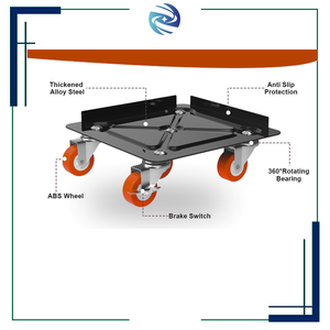 Высококачественная белая стальная тележка для мебели с утолщенными колесами и L-образным краем - Product Image 3