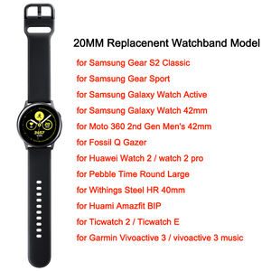 Correa de reloj de silicona para <span class=keywords><strong>amazfit</strong></span> <span class=keywords><strong>GTS</strong></span> Samsung Galaxy Active Galaxy 42mm Band para Samsung Galaxy Watch Active 20mm Band Sport - Product Image 5