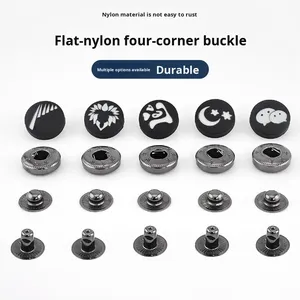 Boutons-pression plats en nylon colorés, boucles de panneau personnalisées pour accessoires vestimentaires, vente en gros - Product Image 5