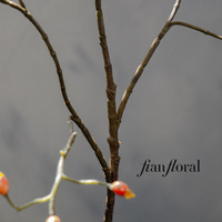 FONG IAN Rose artificielle réaliste de haute qualité, faite à la main, mini baies de cynorrhodon, multi-branches, décoration d'intérieur, Noël, automne