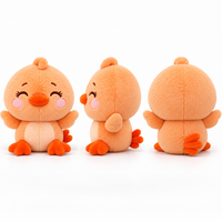 Peluche personnalisée en forme de canard de dessin animé, avec corps rond, ailes relevées, pattes palmées et service de développement de formes sur mesure