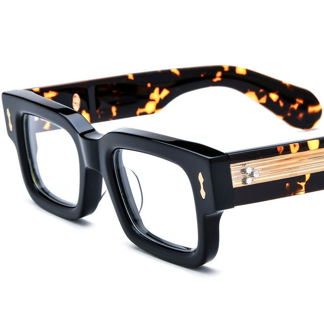 Acetate Glasses Women 2025 New Brand Design Square Eyeglass Frame Men Thick Spectacles Optical Eyewear Custom Lenses