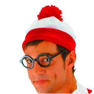 Per adulti dove è Waldo berretto lavorato a maglia Beanie cappelli da festa con occhiali rotondi di plastica HPC-0285 - Product Image 1