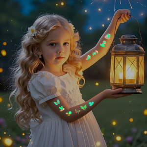 Phát Sáng Trong Bóng Tối Hình Xăm Cho Trẻ Em Dễ Thương Phim Hoạt Hình Thiết Kế Không Độc Hại Tạm Thời Cơ Thể Dán Không Thấm Nước Đảng Halloween Vui Vẻ - Product Image 1