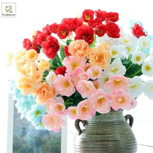 Flor de amapola de plástico de seda Artificial, barata, decoración para el hogar, <span class=keywords><strong>flores</strong></span> decorativas para boda - Product Image 1