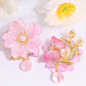 2025 nueva llegada estilo de lujo 3D serie de flores DIY teléfono móvil llavero collar Rosa Luz acrílico cuentas plástico Lucite cuentas - Product Image 5