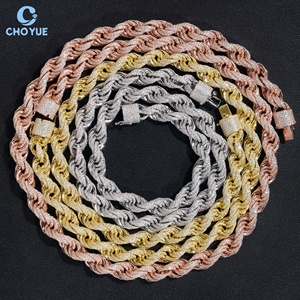 10MM <b>Iced</b> <b>Out</b> VVS Moissanite Cuban Link <b>Chain</b> Hip Hop 925 Sterling Silver Hip Hop Style Trend Jewelry Necklace - Product Image 1