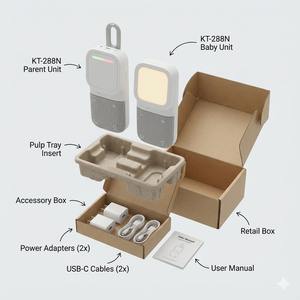 Moniteur sonore à connexion privée sécurisée avec alerte vibrante, capteur de température et d'humidité ambiante et micro haute sensibilité - Product Image 3