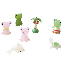 Handgefertigte Glas-Figuren von Frosch und Wal für Desktop-Heimdekoration Weihnachtsschmuck