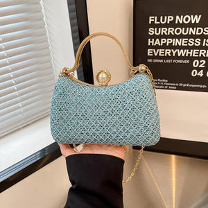Sac élégant à porter sous le bras, sacs de soirée de luxe ornés de diamants avec chaîne, sacs à bandoulière pour femmes, sacs fourre-tout tendance pour femmes - Product Image 3