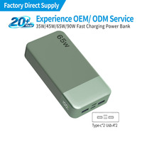 Batterie externe portable de poche à affichage LED intelligent, personnalisable et économique, 35W 45W 65W 10000mAh 20000mAh, pour téléphones portables