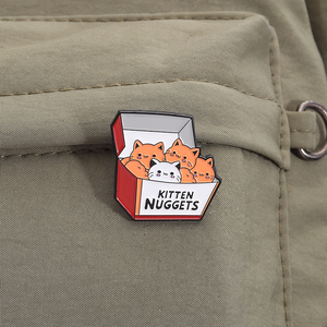 Boîte de chatons pépites émail broche drôle chat broche Fast Food Style revers Badge bijoux cadeau pour amis et Fans - Product Image 3