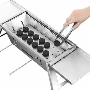 Ultra-Convenient Stainless Steel Foldable Portable Grill Metal Tools For Outdoor BBQ Grilling