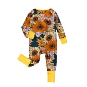 Pyjama en bambou biologique avec <span class=keywords><strong>fermeture</strong></span> éclair, Combinaison de nuit pour bébé, Combinaison pour nouveau-né, Combinaison de couchage pour bébé, Vêtements pour bébé à impression personnalisée - Product Image 2