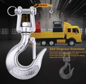 Stainless Steel American Type Fork Swivel Cargo <strong>Hook</strong> <strong>with</strong> Safety Latch Rotating <strong>Lifting</strong> <strong>Hook</strong> for Chain Hoist Crane Rigging - Product Image 6