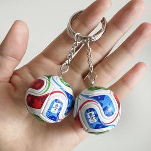 Porte-clés en PVC souple en forme de ballon de football 2026 avec logo, étoiles et motifs de drapeaux nationaux, origine CN, modèle Wgq - Product Image 3