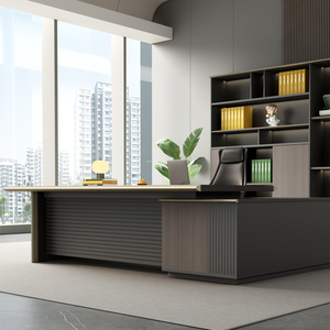 Escritorio Ejecutivo Moderno de Lujo en Forma de L, Mesa de Computadora para Oficina, Forma Personalizable, Estilo de Panel de Madera, Escritorios Modulares - Product Image 5