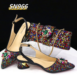 Inmyshop 2024 <span class=keywords><strong>tacco</strong></span> <span class=keywords><strong>basso</strong></span> <span class=keywords><strong>scarpe</strong></span> e borsa Set genuino italiano abbinamento <span class=keywords><strong>scarpe</strong></span> e borsa Set di alta qualità con catena di pietra per le donne del partito - Product Image 1