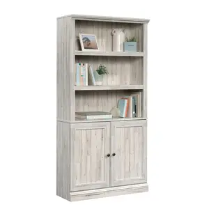 2024 New Design White Hidden Storage Row 3-Shelf Modern Engineered Wood Bookcase