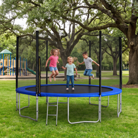 Trampolín de 14 pies con red de seguridad, diseño sin huecos, marco de acero galvanizado, capacidad de peso de 450 lb
