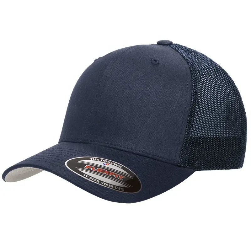 Czelrine new style custom logo embroidery flex fit moisture wicking fitted trucker hat black sports baseball cap for men women