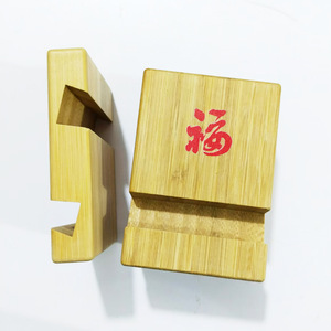 Bamboo Desktop Phone And <b>Tablet</b> <b>Stand</b> For Lazy People Modern Art Style - Product Image 3