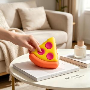 Cute Pizza Fidget <b>Toy</b> TPE Soft Sensory Squishy For Kids 5 To 7 Years Unisex <b>Desk</b> Decor - Product Image 1
