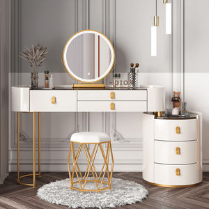 Coiffeuse <span class=keywords><strong>De</strong></span> <span class=keywords><strong>Maquillage</strong></span> <span class=keywords><strong>Avec</strong></span> <span class=keywords><strong>Miroir</strong></span>, <span class=keywords><strong>Bureau</strong></span> et Ensemble <span class=keywords><strong>De</strong></span> Table, 58 Pièces, 3 Modes D'Éclairage Couleur, Luminosité Réglable - Product Image 6