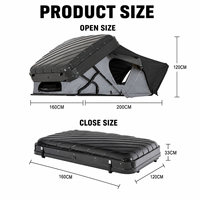 Tente de toit automatique ENJOIN OD02-003 à coque rigide, 280g en polycoton, occultation totale, imperméable, 4 saisons, pour toit de voiture, deux chambres