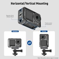 NEEWER Action 4 Action 3 Cage de caméra, plate-forme vidéo de protection en métal pour Osmo Action 4 3 Compatible avec DJI Mic, avec Cold Shoe, 1