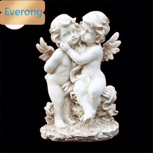 Statues d'ange en marbre blanc bon marché Sculpture Beton Engel Standbeeld Statue de jardin extérieur ange chérubin - Product Image 6