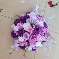 Boules de fleurs bleu foncé C-686, boules de fleurs violettes, centres de table en vrac rose et violet pour mariage, décoration de table à domicile