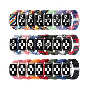 ShanHai Braided Solo Loop Strap for Apple Watch Band 44mm 40 42mm Nylon Elastic Fabric Bracelet for IWatch Serie SE 6 5 4 3 2021