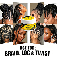 Gel Coiffant Professionnel 4C Extra Fixation Forte 250g Parfum Pêche pour Cheveux Bouclés Produit Coiffant Africain Marque Privée