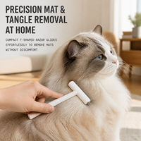 Brosse de toilettage autonettoyante en acier inoxydable et PP pour poils de chats et de chiens