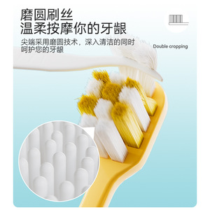 Cepillo de dientes de viaje con cerdas suaves, plegable y portátil para adultos con tecnología de doble corte - Product Image 1