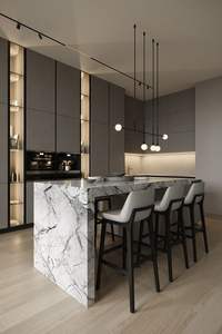 Appartement moderne garde-manger de haute qualité cuisine salon <span class=keywords><strong>banc</strong></span> en bois et marbre accessoires de télévision ensemble de meubles armoires design - Product Image 3