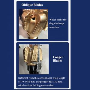 מקדח <span class=keywords><strong>PDC</strong></span> בעל 6 להבים לקידוח מהיר, גוף פלדה, מקדחי <span class=keywords><strong>PDC</strong></span> לחיפוש כרייה, כלי קידוח בארות מים - Product Image 4
