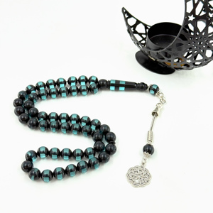 Cuentas de Oración Musulmanas de Resina Negra de 10mm, 51 Piezas, Pulsera Tasbih, Rosario Islámico Imam Sobha Kir - Product Image 2
