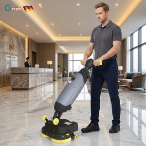 GS03 Commercial Manual <b>Walk</b>-Behind Cleaning Mini Scrubber Dryer Floor Cleaning <b>Machine</b> 110/220V Tiles Floor Scrubber Side Brush - Product Image 1
