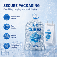 Sacs d'emballage pour glace en plastique transparent de qualité alimentaire, avec logo personnalisé, résistants aux fuites, en LDPE, pour glaçons