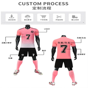 เสื้อฟุตบอลชายผู้ใหญ่ผ้าโพลีเอสเตอร์100% เสื้อคอวีแขนสั้นระบายอากาศได้ดีพิมพ์ลายถ่ายโอนความร้อนสำหรับชื่อทีมที่กำหนดเอง - Product Image 3