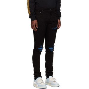 Nuovi Jeans da <span class=keywords><strong>Uomo</strong></span> Elasticizzati in Denim con Strappi e Dettagli <span class=keywords><strong>a</strong></span> Costine su Tutto il Tessuto - Product Image 3