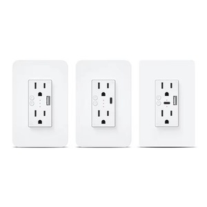 Chúng tôi tiêu chuẩn tường thiết bị chuyển mạch đôi ổ cắm Wifi tuya tự động hóa nhà điều khiển từ xa <span class=keywords><strong>USB</strong></span> Type-C <span class=keywords><strong>5V</strong></span> <span class=keywords><strong>2.1A</strong></span> AC100-240V IP66 15A 24V - Product Image 1